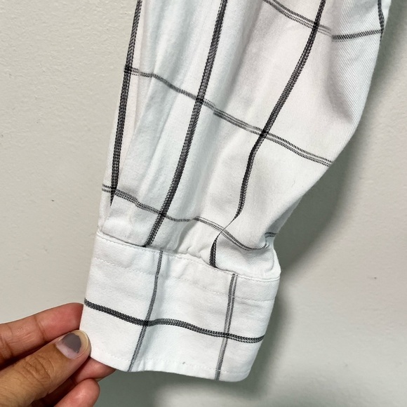 Zara Man Slim Fit White & Black Grid Plaid Button-Down Shirt Size M - Picture 8 of 8